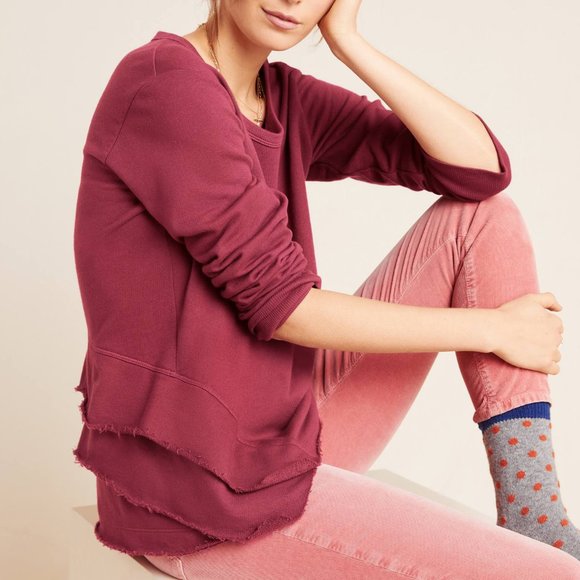 Anthropologie Edie Ruffle-Hem Sweatshirt - Picture 7 of 7